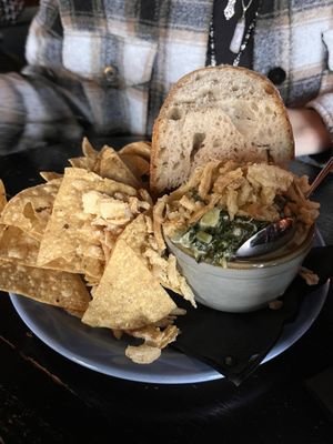 Vegan spinach dip - looks small but it was hefty and delicious!  at All Souls Lounge in Salem