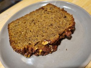 Banana bread at Copper + Cloves @ Organic World in Bangalore