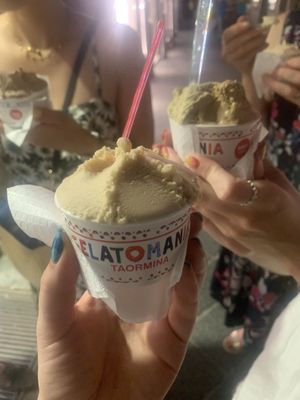   at Gelatomania in Taormina