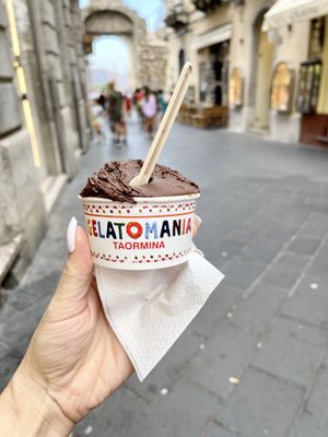   at Gelatomania in Taormina