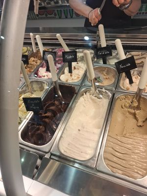 Dark chocolate and haselnut soy at Gelatomania in Taormina