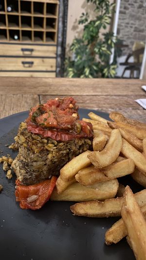 Stuffed pepper with chips  at Friend's Bistro in Westport