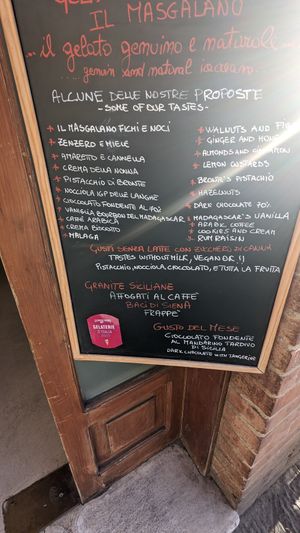 Menu at Gelateria il Masgalano in Siena