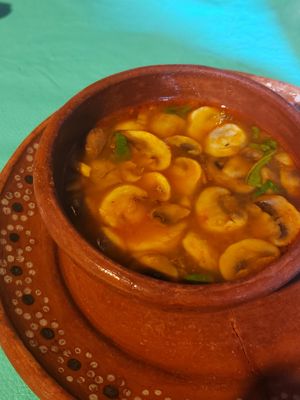 mushroom soup at La Gruta Teotihuacan in San Juan Teotihuacan