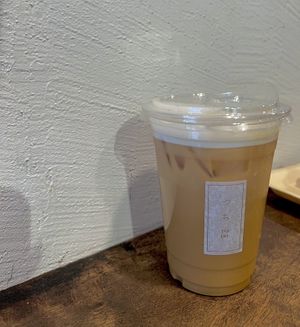 Iced miso caramel macchiato  at Tsuchi Cafe in Toronto