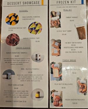 Dessert showcase and frozen kit at Tsuchi Cafe in Toronto