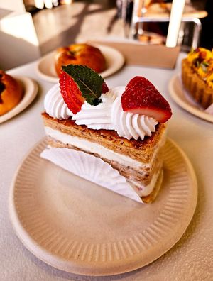 Strawberry Mille-feuille at Tsuchi Cafe in Toronto