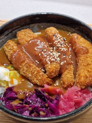 Japanese curry with Planted chicken stripes. at MARU in Zurich