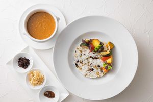 "Vegetable Curry"
ORIGAMI's secret recipe which blends together the flavors of more than 10 spices and an assortment of vegetables. at All Day Dining ORIGAMI in Tokyo