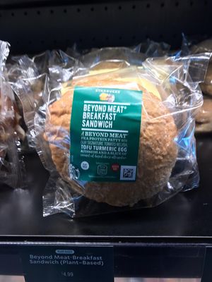 New vegan beyond meat breakfast sandwich at Starbucks in Belvedere