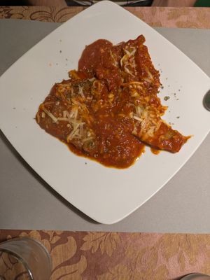 Seitan with tomato sauce (vegan) at La Dimora del Bardo in Nimis