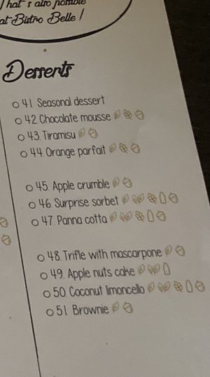 Desserts at Bistro Belle in Oud Zuilen