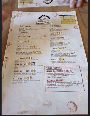 Clearly labelled menu at Eden's Kitchen in Edinburgh