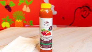 COLD-PRESSED CARROT, BEET & GINGER JUICE. $9.99 NO SUGAR OR WATER ADDED.  at Earths Goddess Holistics and Juicebar in Fort Lauderdale