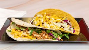 BLACK BEANS TACOS. SOFT OR HARD.  at Earths Goddess Holistics and Juicebar in Fort Lauderdale