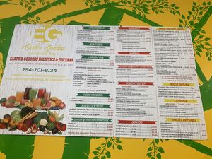 menu at Earths Goddess Holistics and Juicebar in Fort Lauderdale