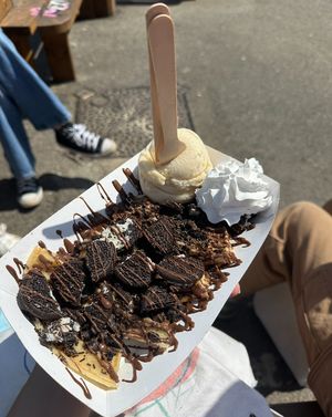 Vegan Oreo waffles!  at Iced on the Quay in Hayle