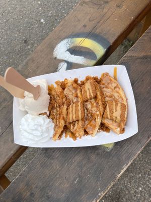 Biscoff and peanut butter waffles  at Iced on the Quay in Hayle