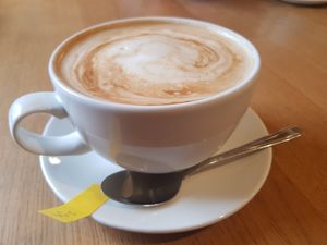 Soya caramel latte at Brewhouse Cafe - Seaton Delaval Hall in Seaton Sluice