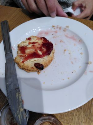 Fruit scone with jam (August 2023) at Brewhouse Cafe - Seaton Delaval Hall in Seaton Sluice