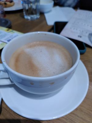 Decaf oat latte (August 2023) at Brewhouse Cafe - Seaton Delaval Hall in Seaton Sluice