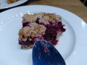 Blackberry crumble (August 2023) at Brewhouse Cafe - Seaton Delaval Hall in Seaton Sluice