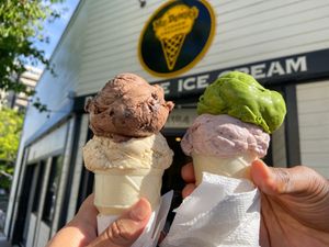 Not all cones are vegan so double check!  at Mr.Dewie's Cashew Creamery in Oakland
