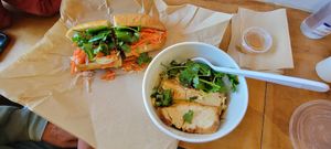 Tofu Bahn my and tofu bowl. at Dragoneats - Haight in San Francisco