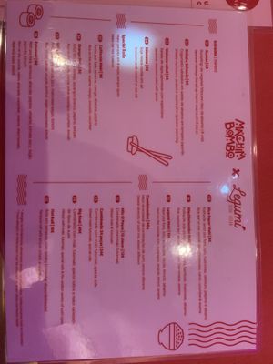 Menu  at Machimbombo in Lisbon