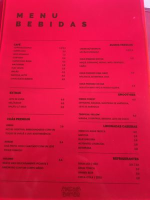 Soft Drinks menu  at Machimbombo in Lisbon