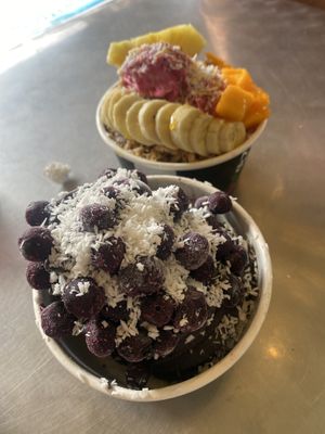 aqua man bowl and signature pitaya bowl  at The Spot in Princeville