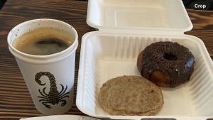 Snickerdoodle cookie, chocolate donut, and americano   at Timeless Coffee - Webster in Oakland