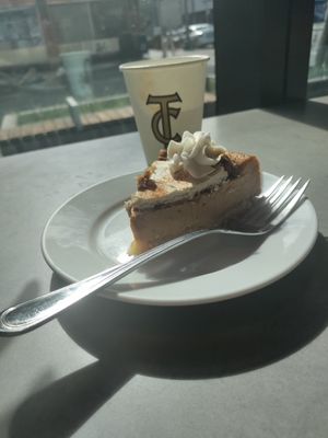 Pumpkin cheezecake at Timeless Coffee - Webster in Oakland