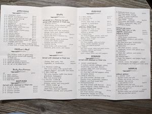 Menu #2 at Thai Taste in Amarillo