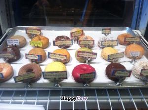 variety of vegan donuts at Pepples Organic Donuts in San Francisco