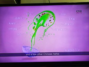 Ingredients of the tea,  They're being featured on cna lifestyle at Living Wholesome 生活天然健康素食 - Fortune Centre in Central Singapore