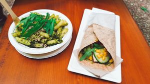 Noodles with pesto & Wrap at Bistro Bärenblick in Leinefelde-worbis