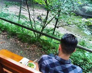 when the weather is good, you can eat outside. the view (bears) is great. at Bistro Bärenblick in Leinefelde-worbis