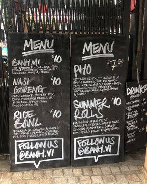 Menu  at Banh Vi in Manchester