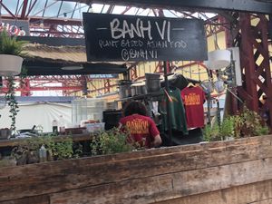 Open kitchen  at Banh Vi in Manchester