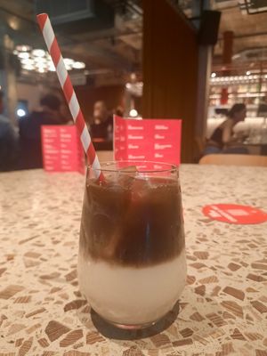 Coconut iced coffee at Banh Vi in Manchester