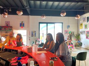 Come sit at the pink bar! at Ironbark Ciderworks  in Claremont