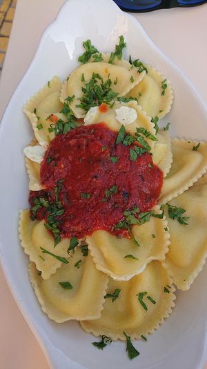 Ravioli with cheese at Ic-Centru in Gharb