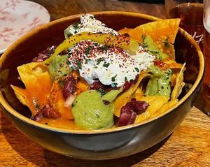 Veggie option: nacho bowl at Polka in San Sebastian