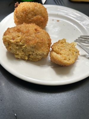 Inside pumpkin croquettes   at Polka in San Sebastian
