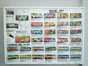 Outdoor menu - sushi at Golden Sun in Havlickuv Brod