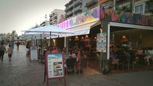 Outside at Gusto BistroBar in Blanes
