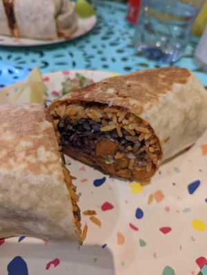 sweet potato burrito  at Mexifun in Southampton