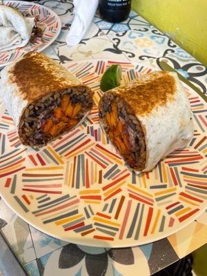 Sweet potato burrito  at Mexifun in Southampton