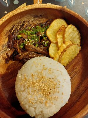 Vegan mushroom adobo at Soul Kitchen Poblacion in Makati